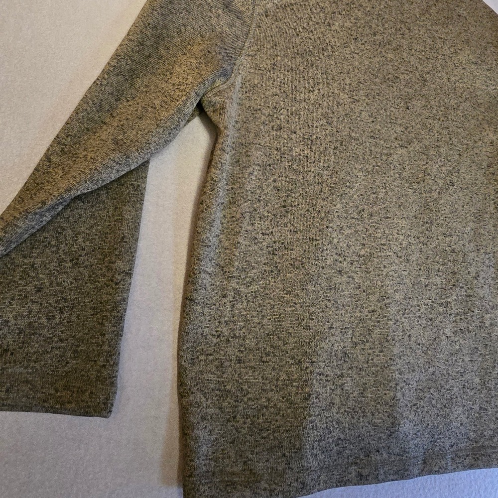 Eddie Bauer Mens XXL Quarter Zip Pullover Fleece Sweater Olive Green Marl 0162 - Picture 12 of 16